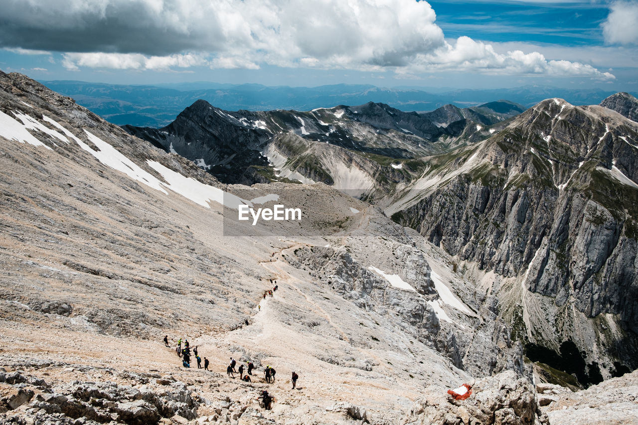 Panoramic view of landscape and mountains against sky