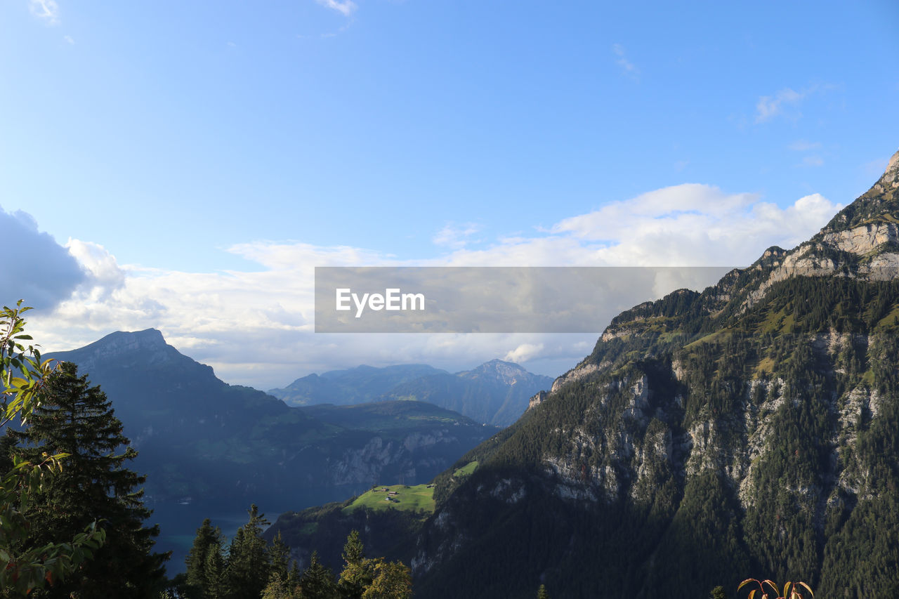 SCENIC VIEW OF MOUNTAIN AGAINST CLOUDY SKY