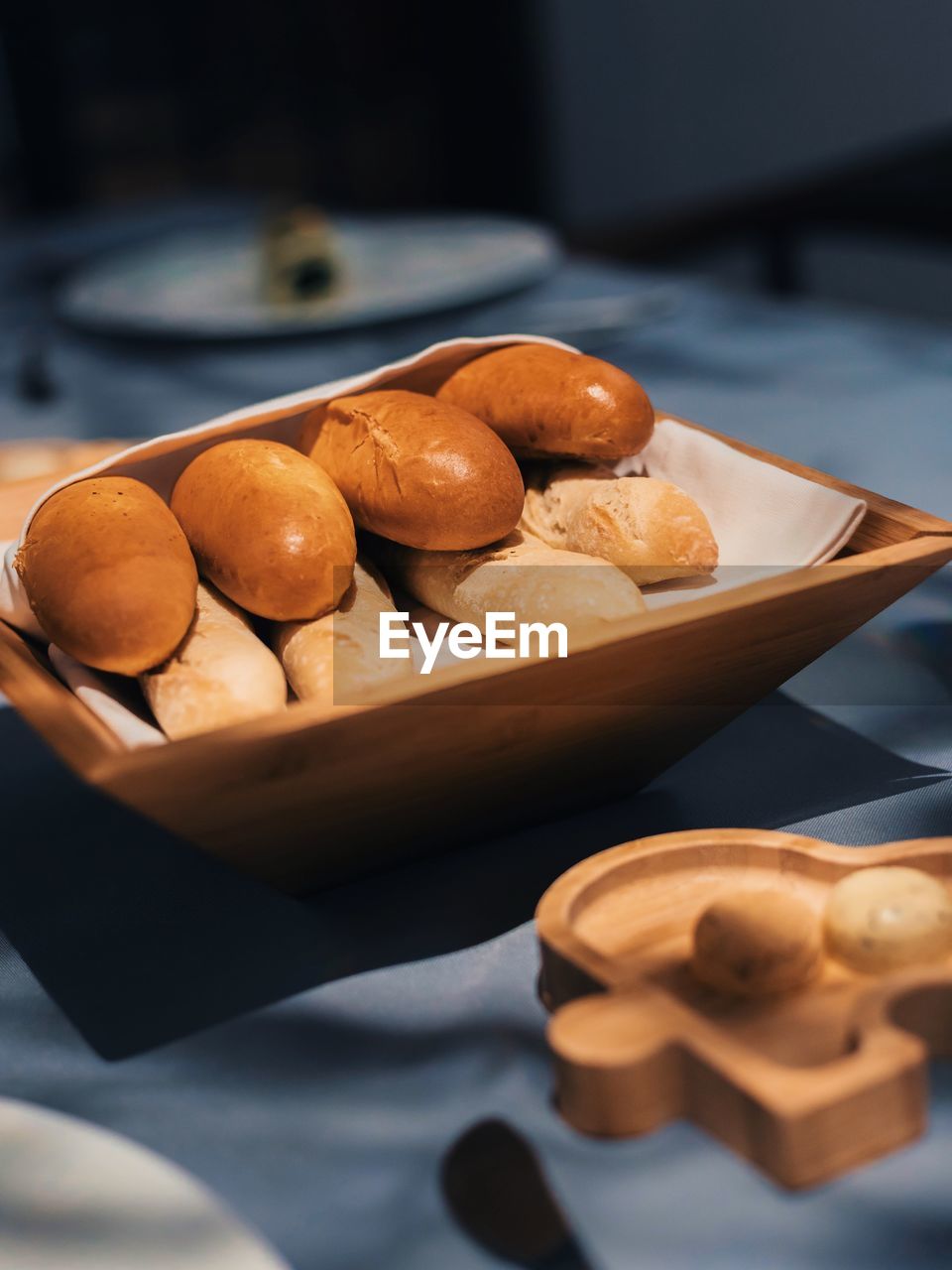 High angle view of bread on table