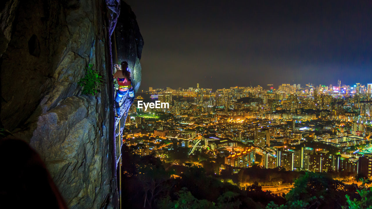 ILLUMINATED CITY AT NIGHT