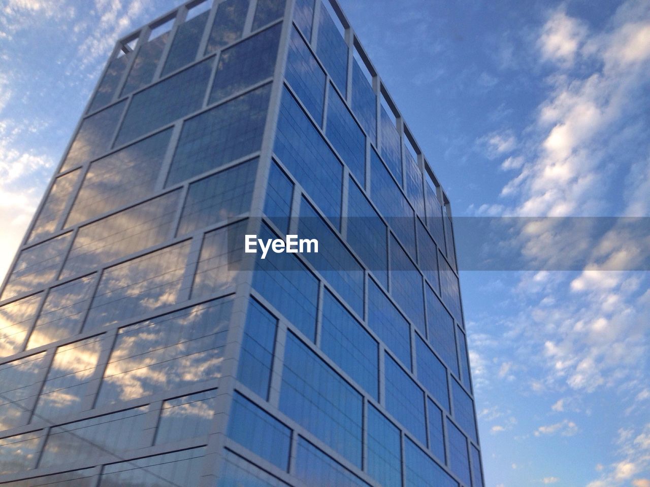 Low angle view of modern building against sky