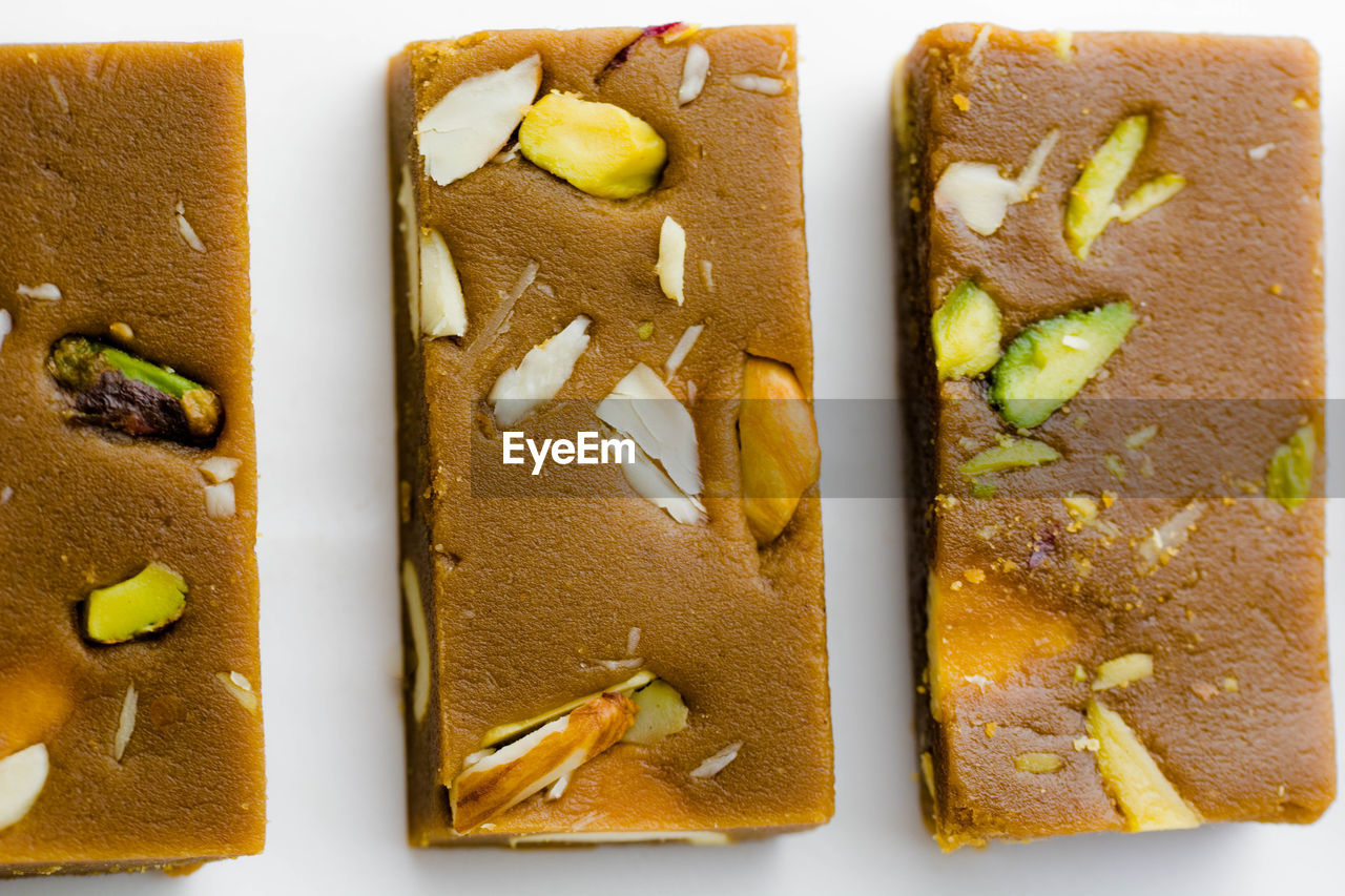Indian sweets barfi with nuts