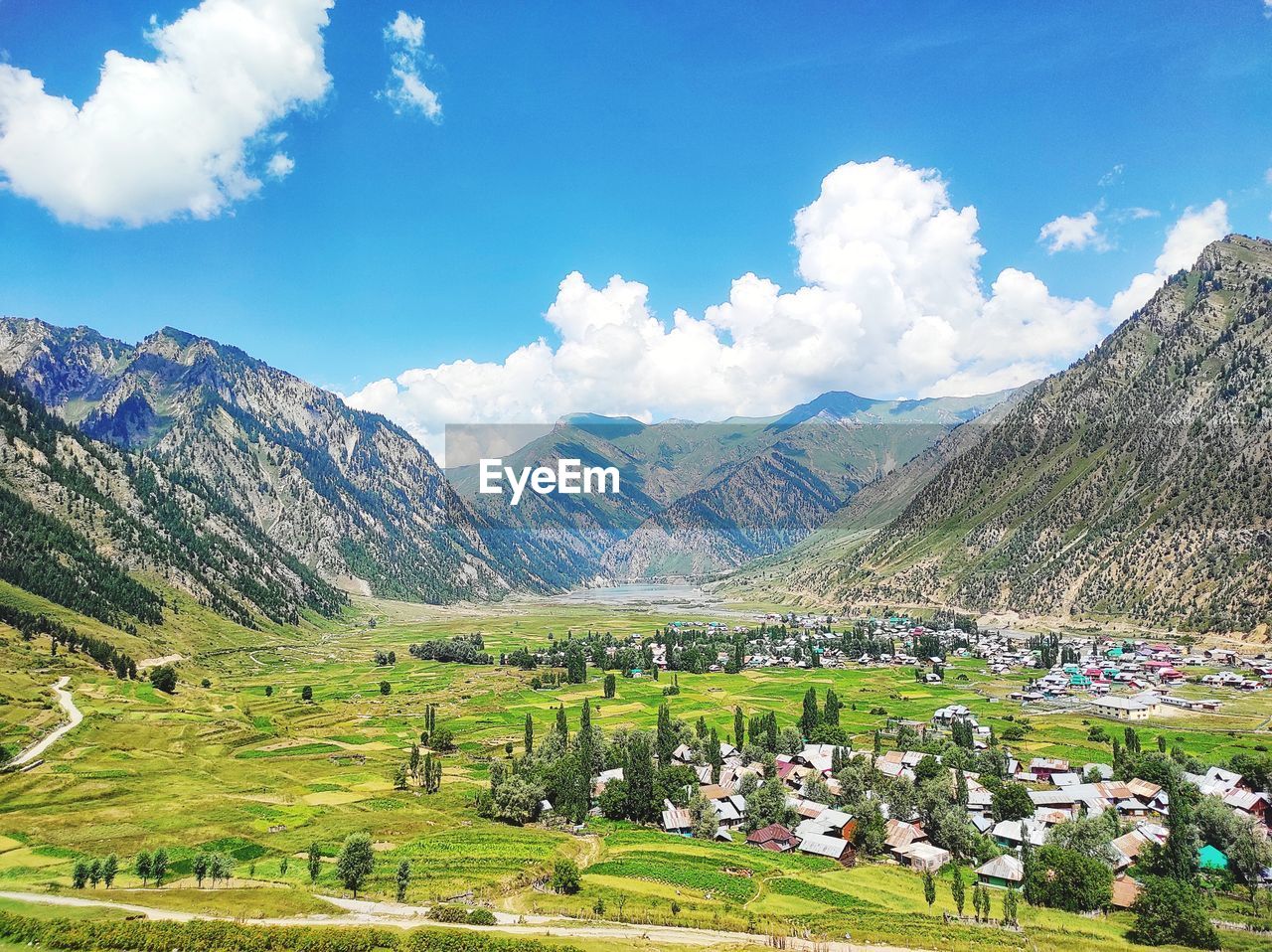 Scenic view of mountains against sky