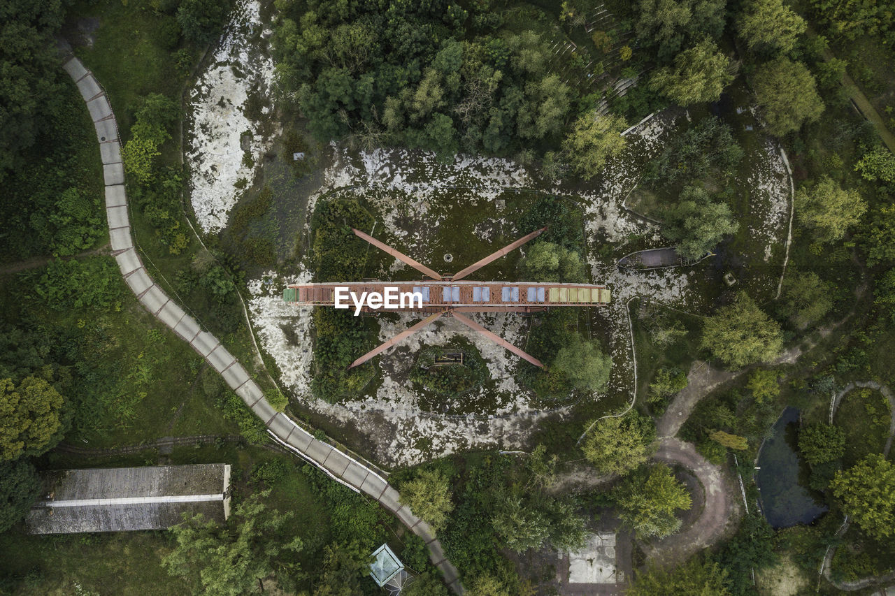 High angle view of ferris wheel at public park