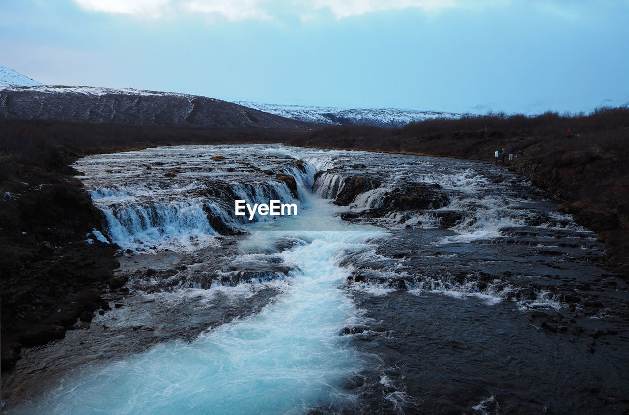 Stunning landscape of iceland nature, the bruarfoss waterfall, iceland 2017