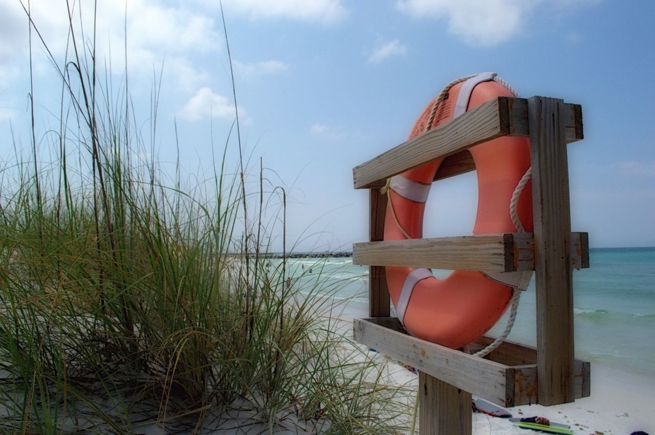 Life buoy on beach