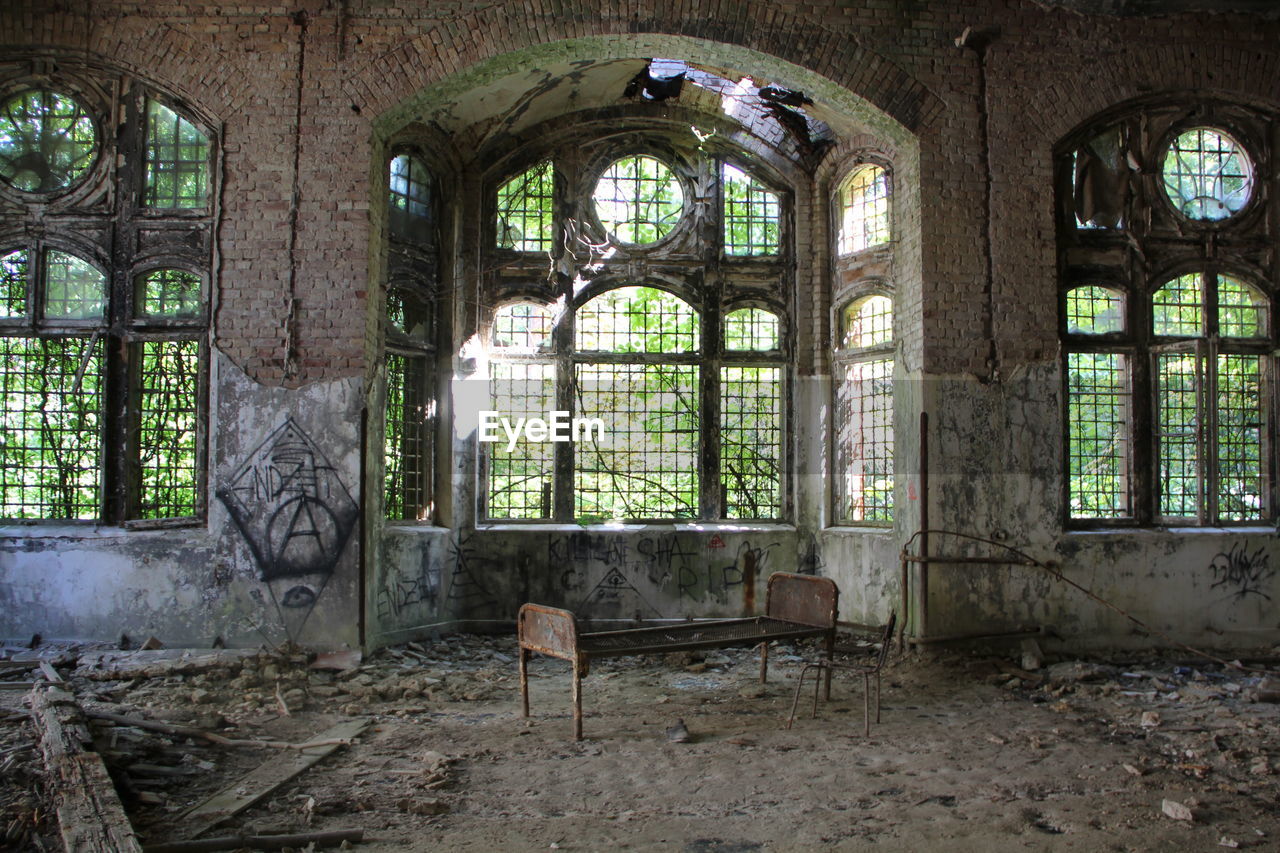 Interior of abandoned building