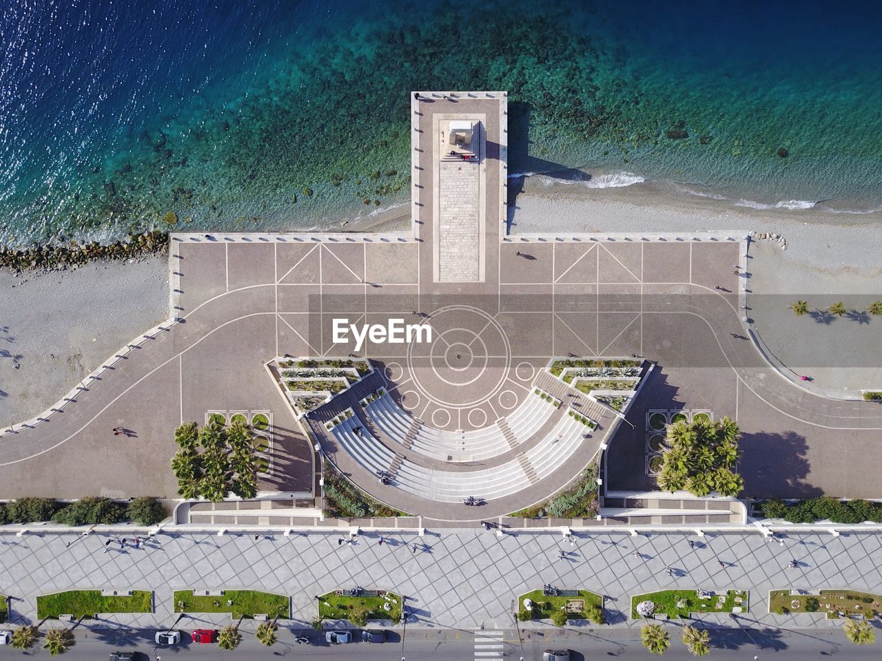 Coastline with promenade and trees