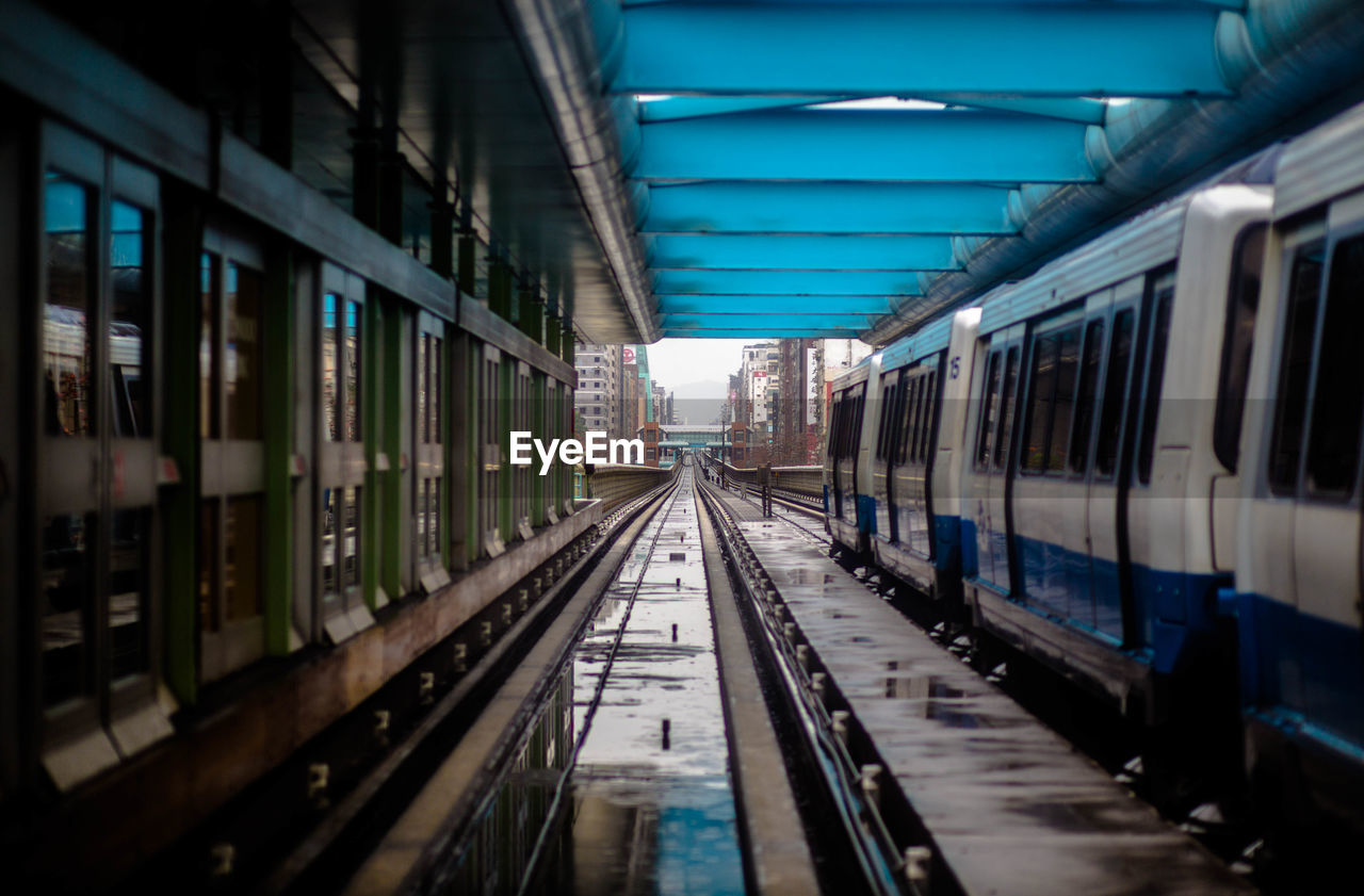 Train at railroad station