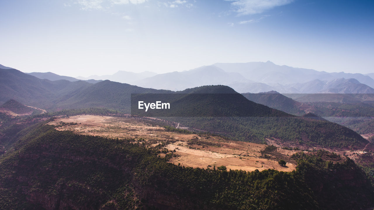 Scenic view of mountains against sky