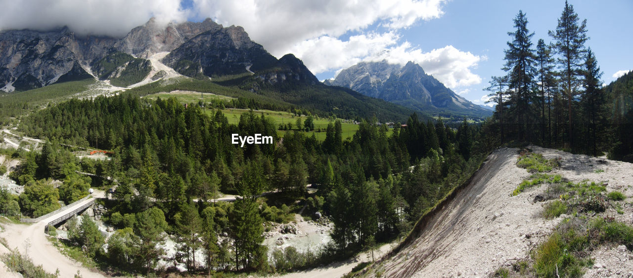 PANORAMIC SHOT OF MOUNTAINS AGAINST SKY