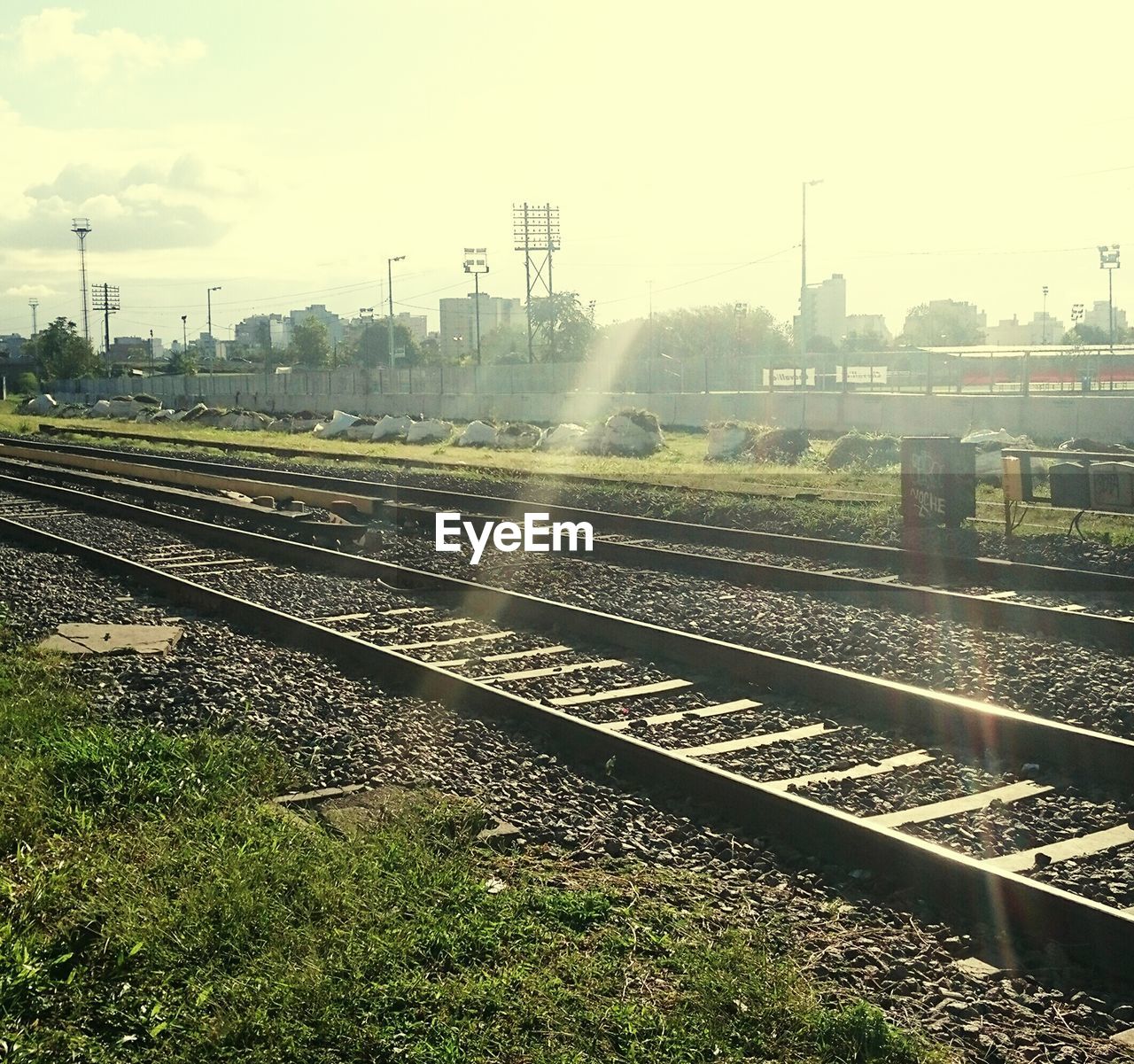 RAILROAD TRACKS ON FIELD