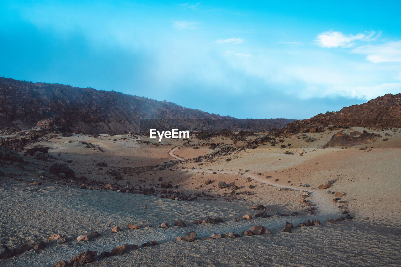 Scenic view of desert against sky