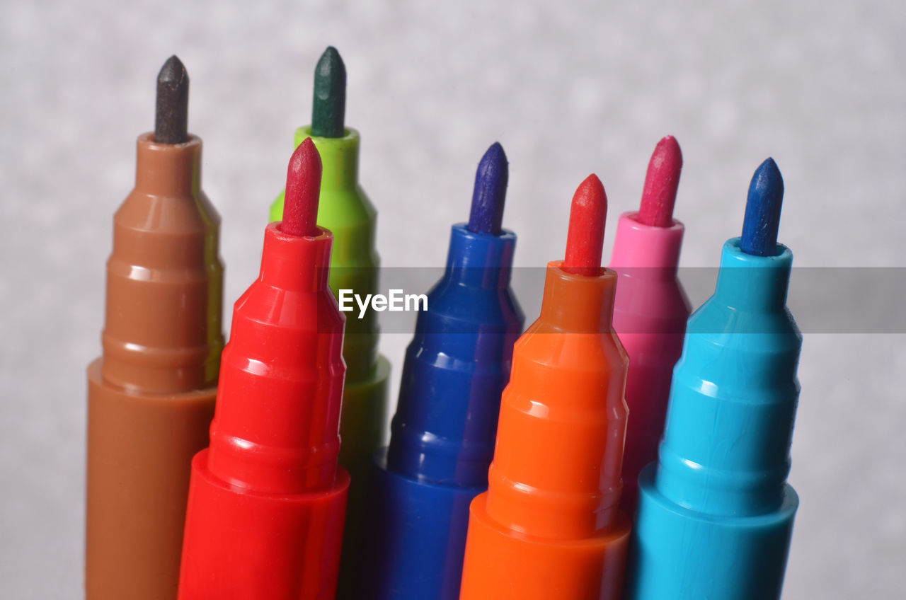 Close-up of multi colored felt tip pens 