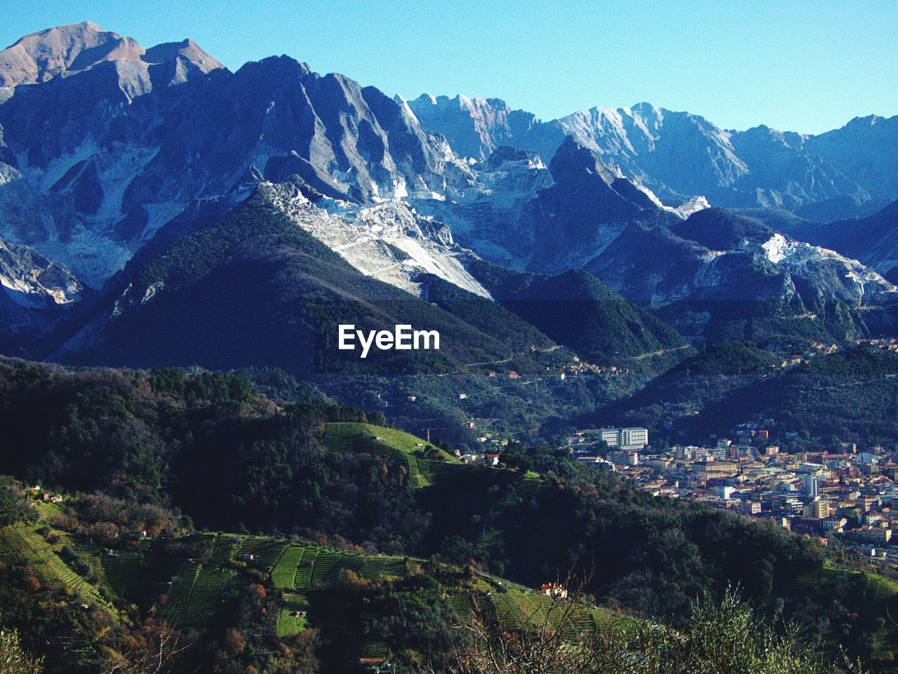 Scenic view of mountains against sky