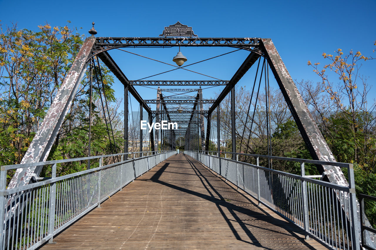 low angle view of bridge against clear sky