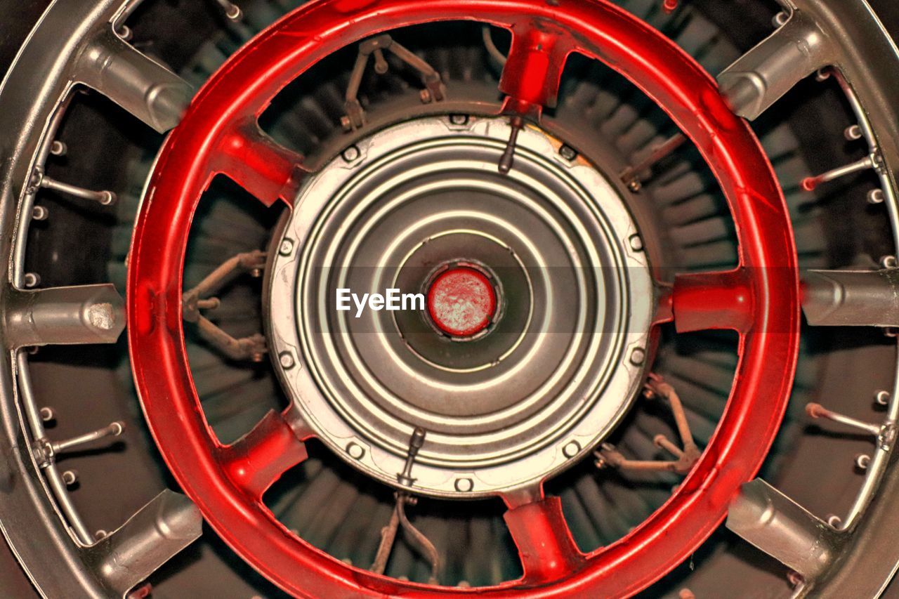 Close-up of red wheel