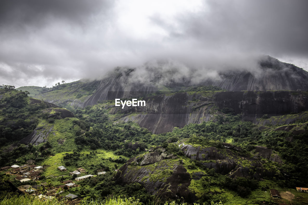 Scenic view of mountains against sky