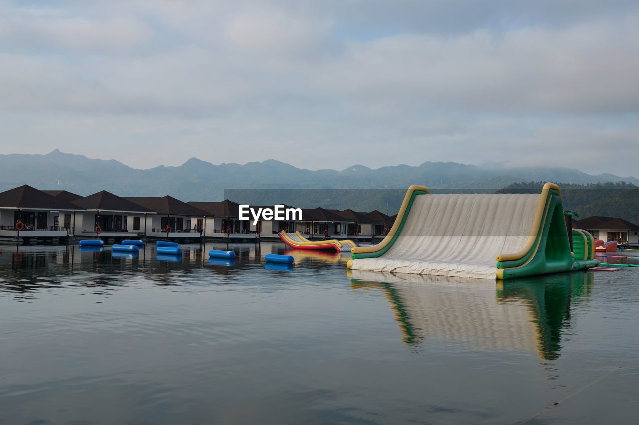 scenic view of river against sky