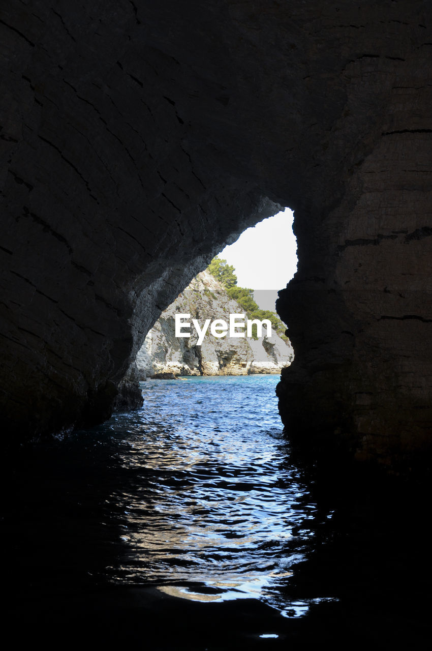 VIEW OF SEA THROUGH CAVE