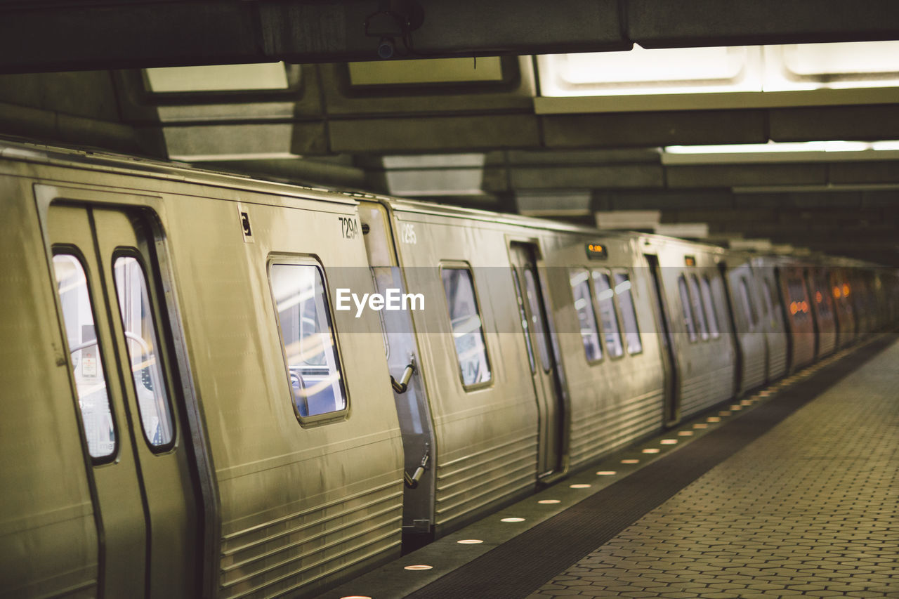 Train at subway station