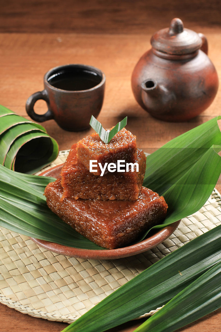 Wajik, traditional indonesian snack made with steamed sticky glutinous rice 