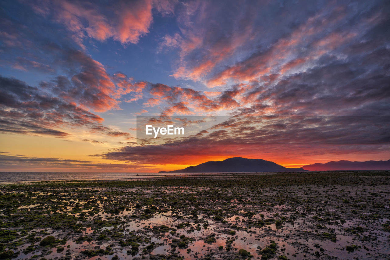 SCENIC VIEW OF DRAMATIC SKY DURING SUNSET