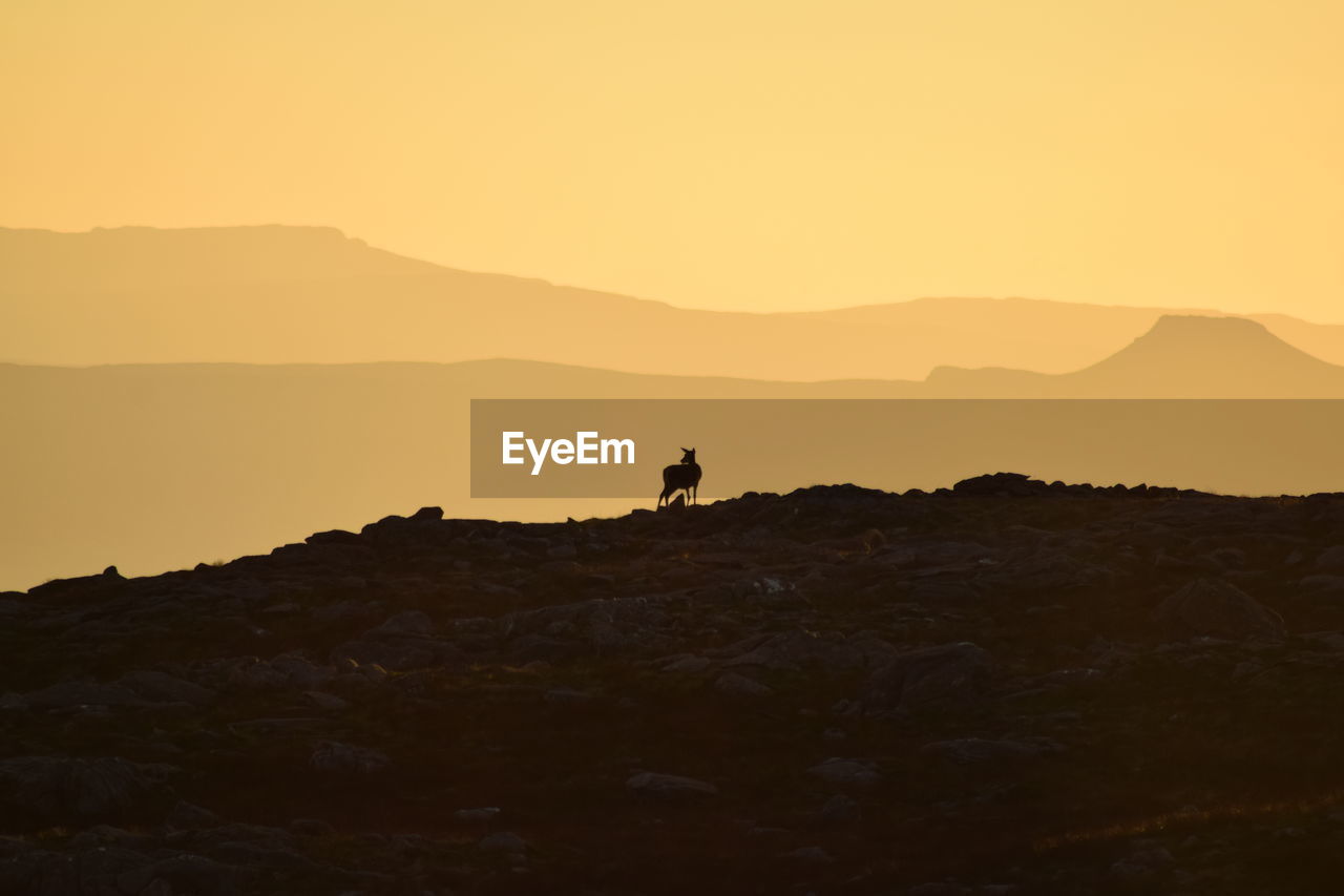 Silhouette mountain against sky during sunset