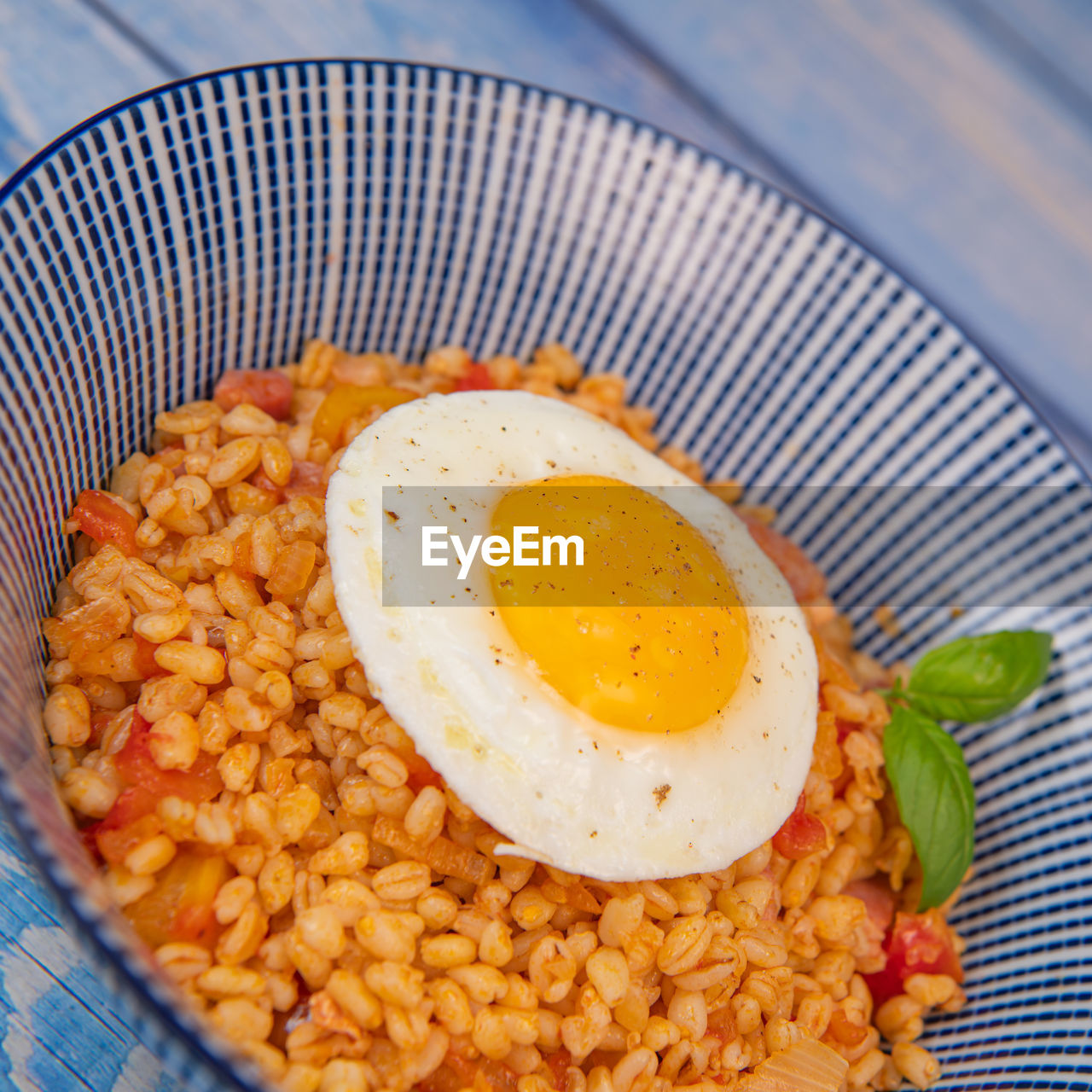 high angle view of food in plate on table