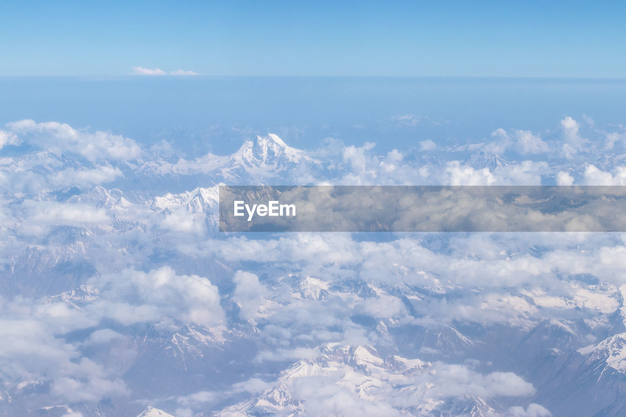 AERIAL VIEW OF CLOUDS OVER BLUE SKY