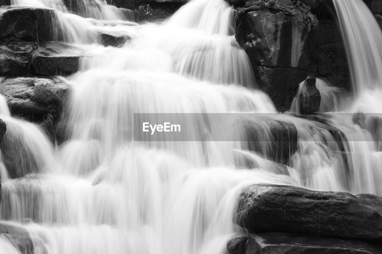 WAVES FLOWING THROUGH ROCKS