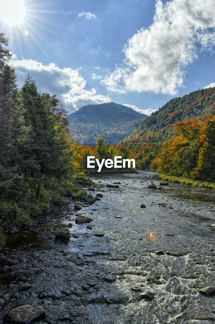 Scenic view of calm lake against mountain range