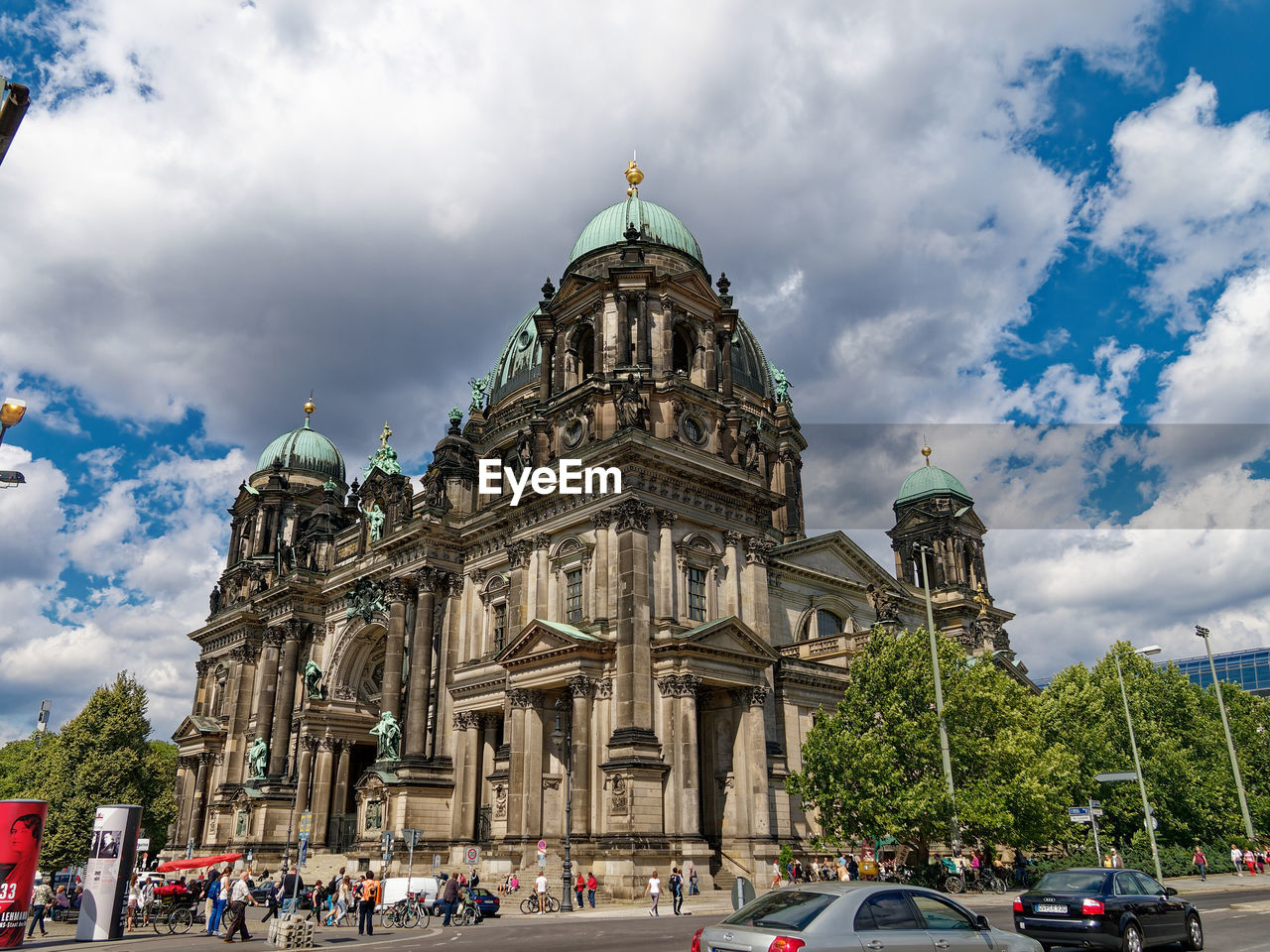 Berlin cathedral view from right tower side during the sunny summer day