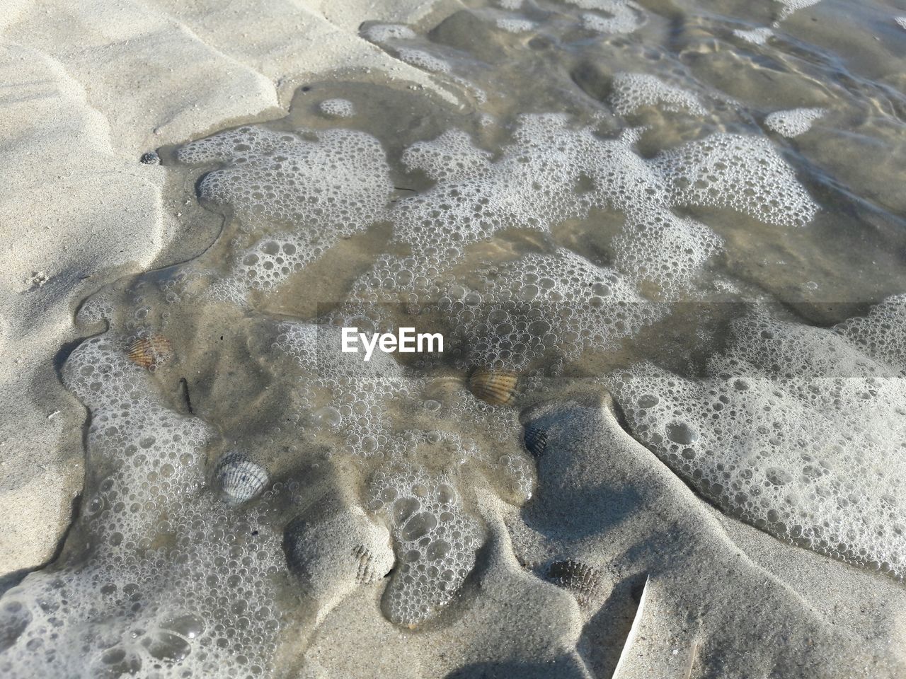 FULL FRAME SHOT OF SNOW ON SAND