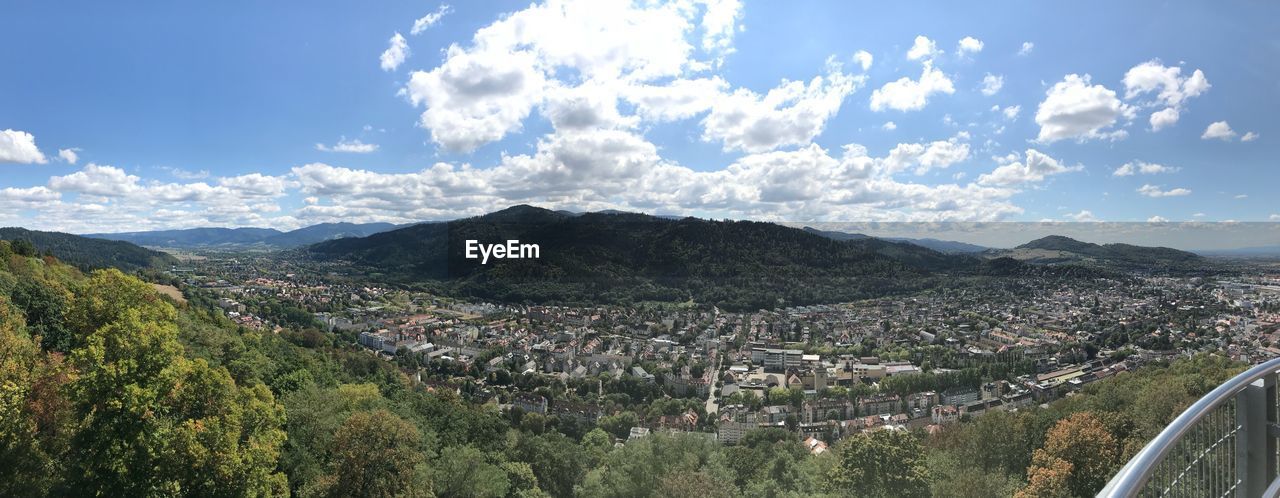 Panoramic shot of townscape against sky