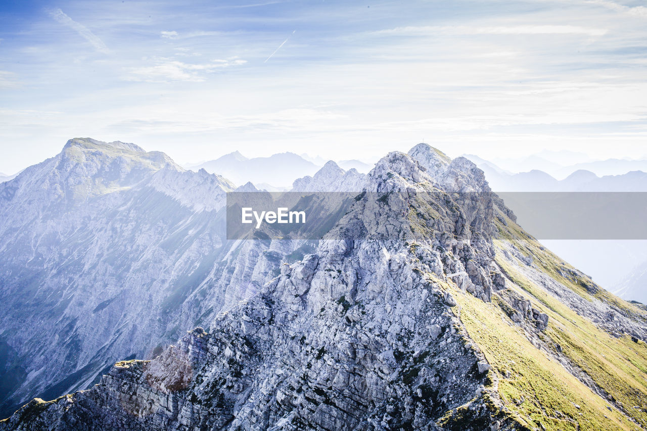 Scenic view of rocky mountain against sky