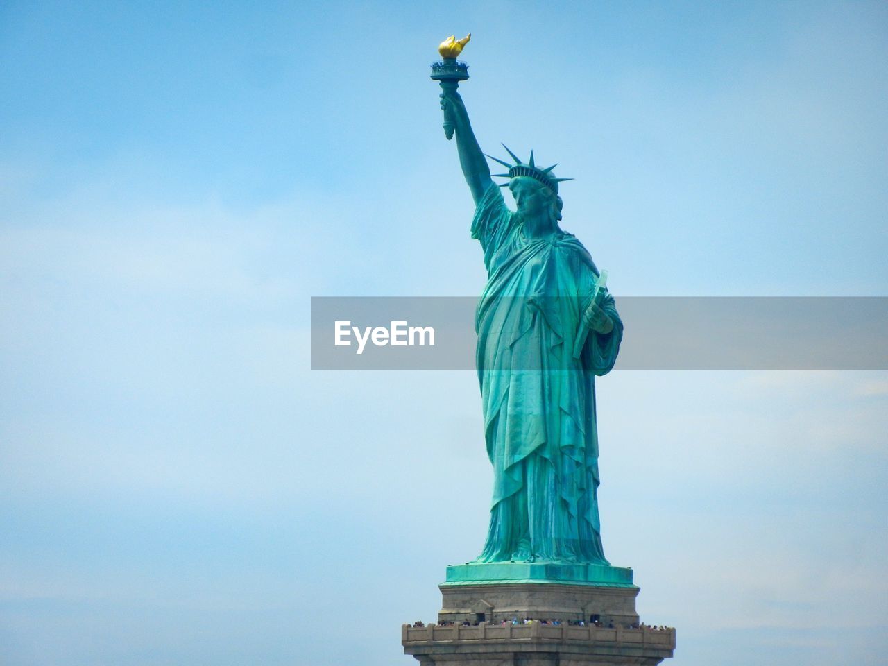 Statue of liberty against the clear blue sky