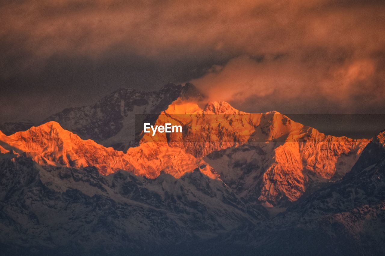 Scenic view of mountain range against sky
