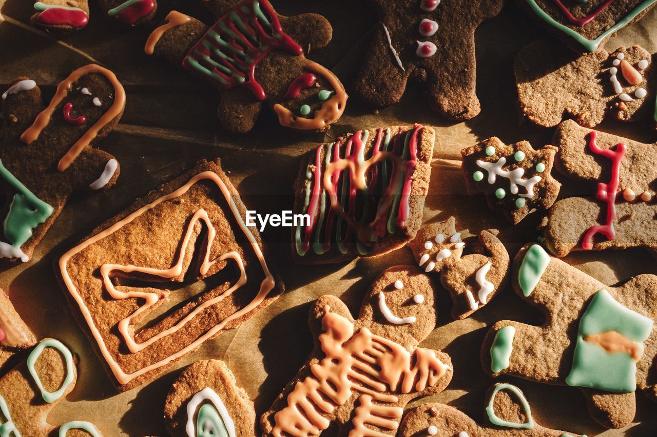 Overhead view of gingerbread cookies