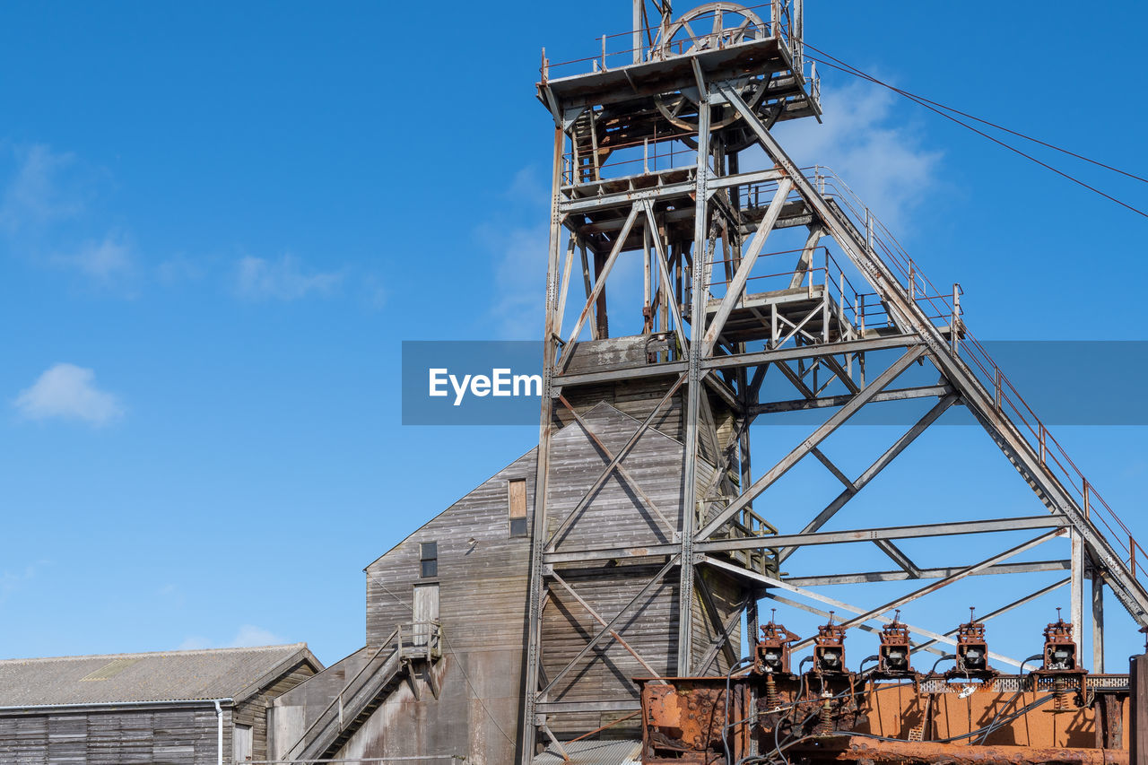 View of the victory shaft at geevor tin mine in cornwall