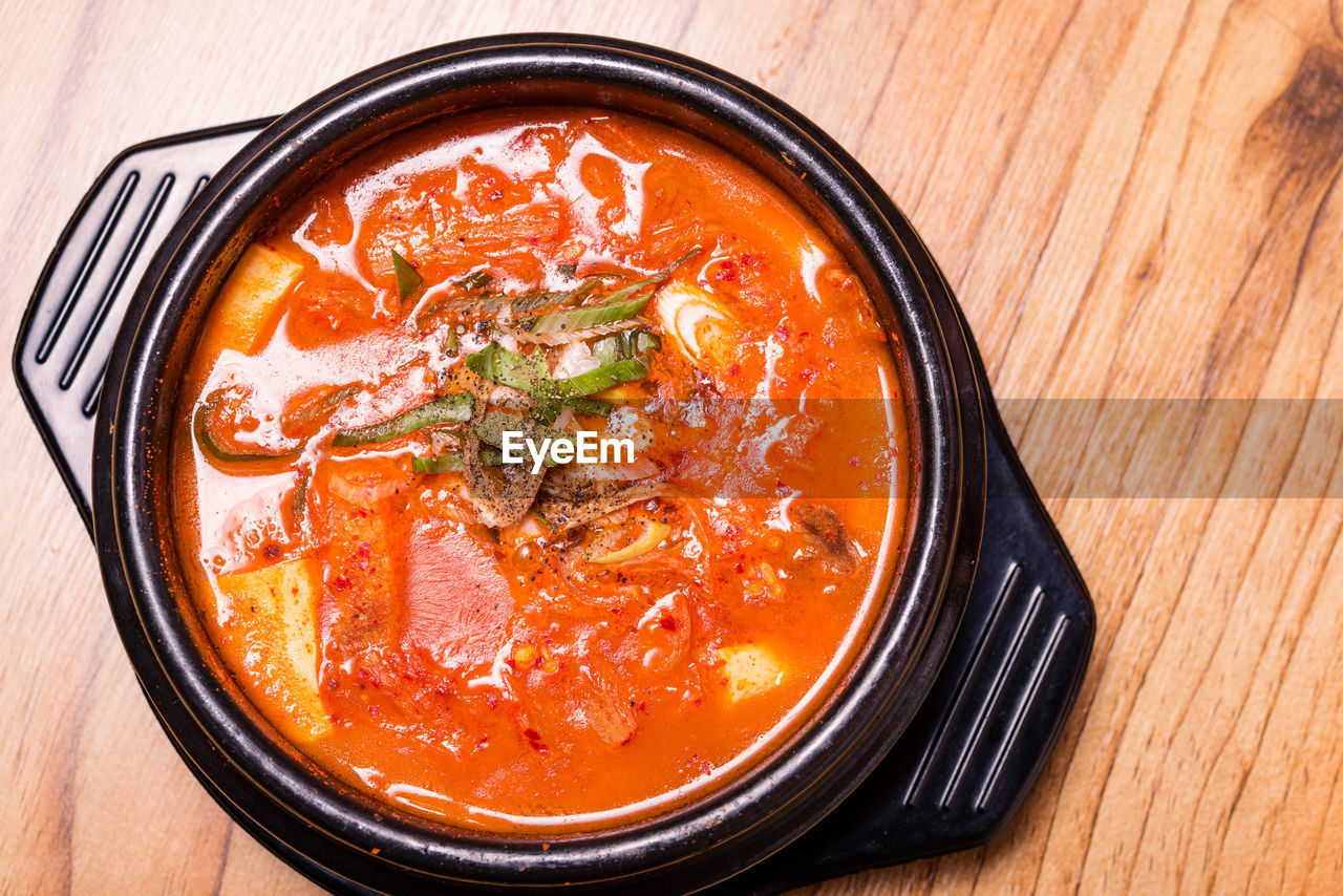 close-up of food in bowl on table