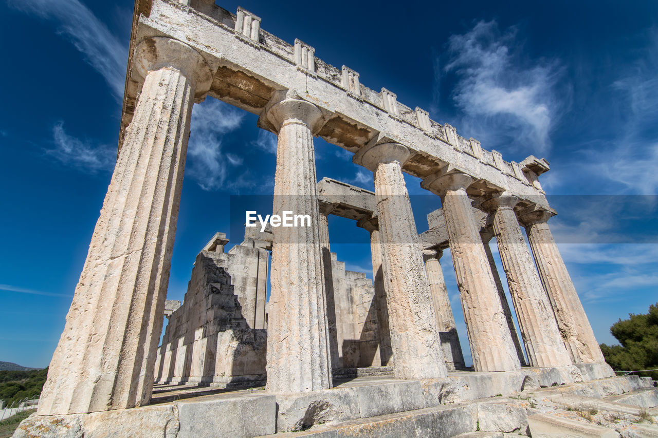 Low angle view of ancient greek temple