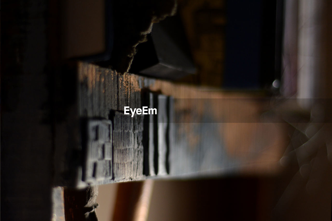 Close-up of rusty machine