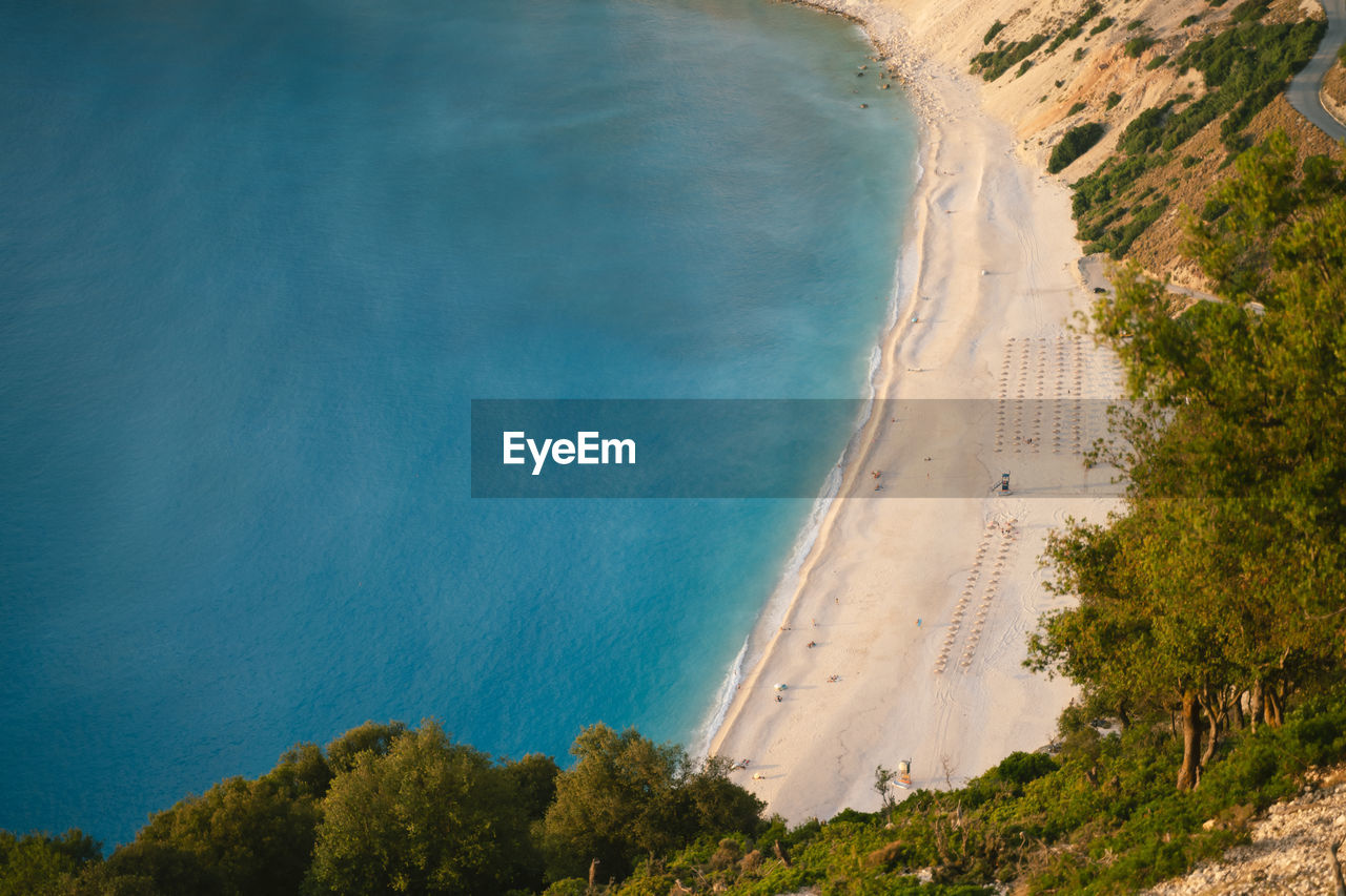 HIGH ANGLE VIEW OF BAY AND BEACH