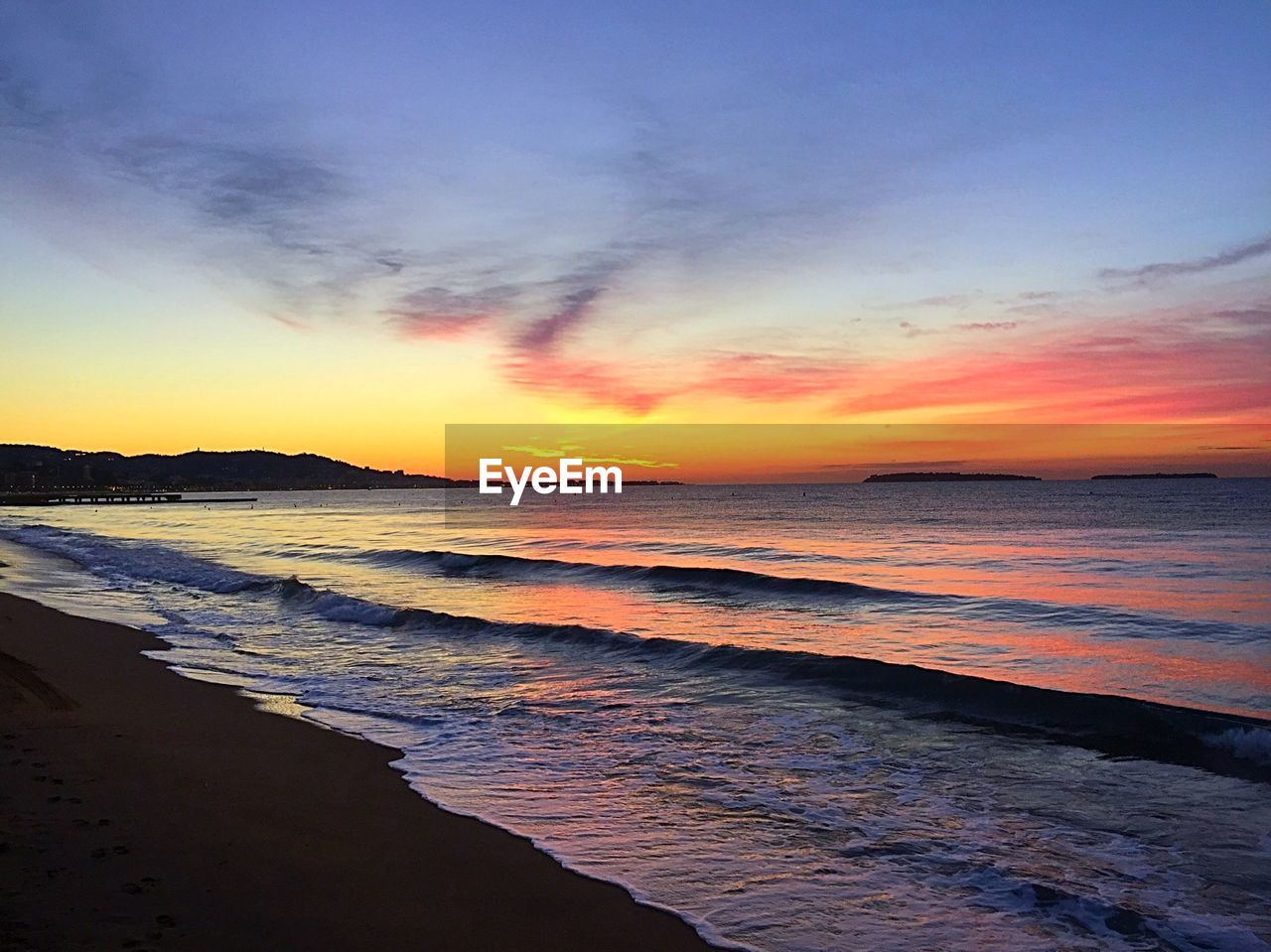 SCENIC VIEW OF SEA DURING SUNSET