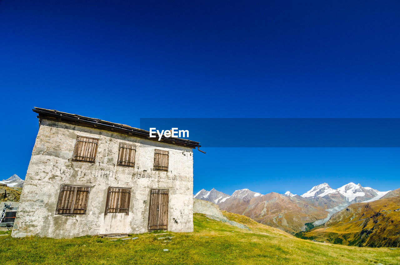 House on mountain at zermatt