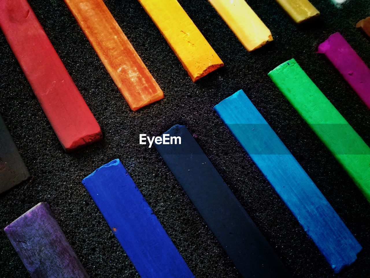 Close-up of colorful crayons