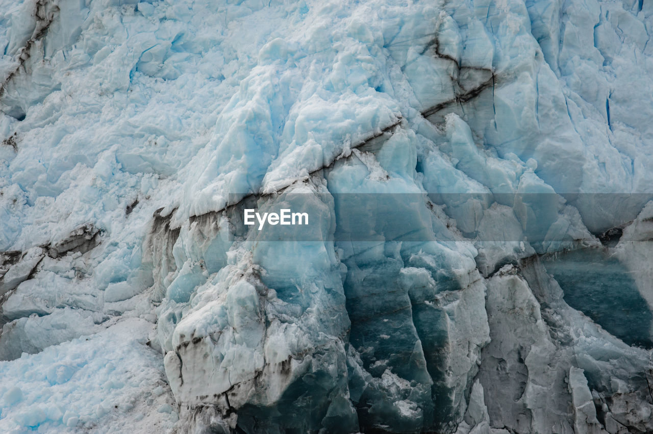 Close-up shot of glacier ice