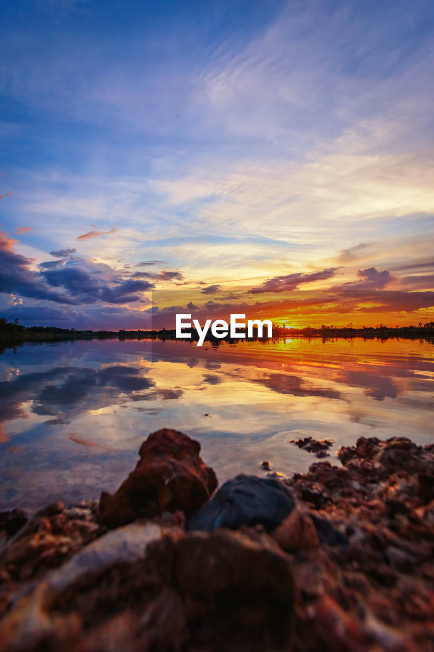 SCENIC VIEW OF SEA DURING SUNSET