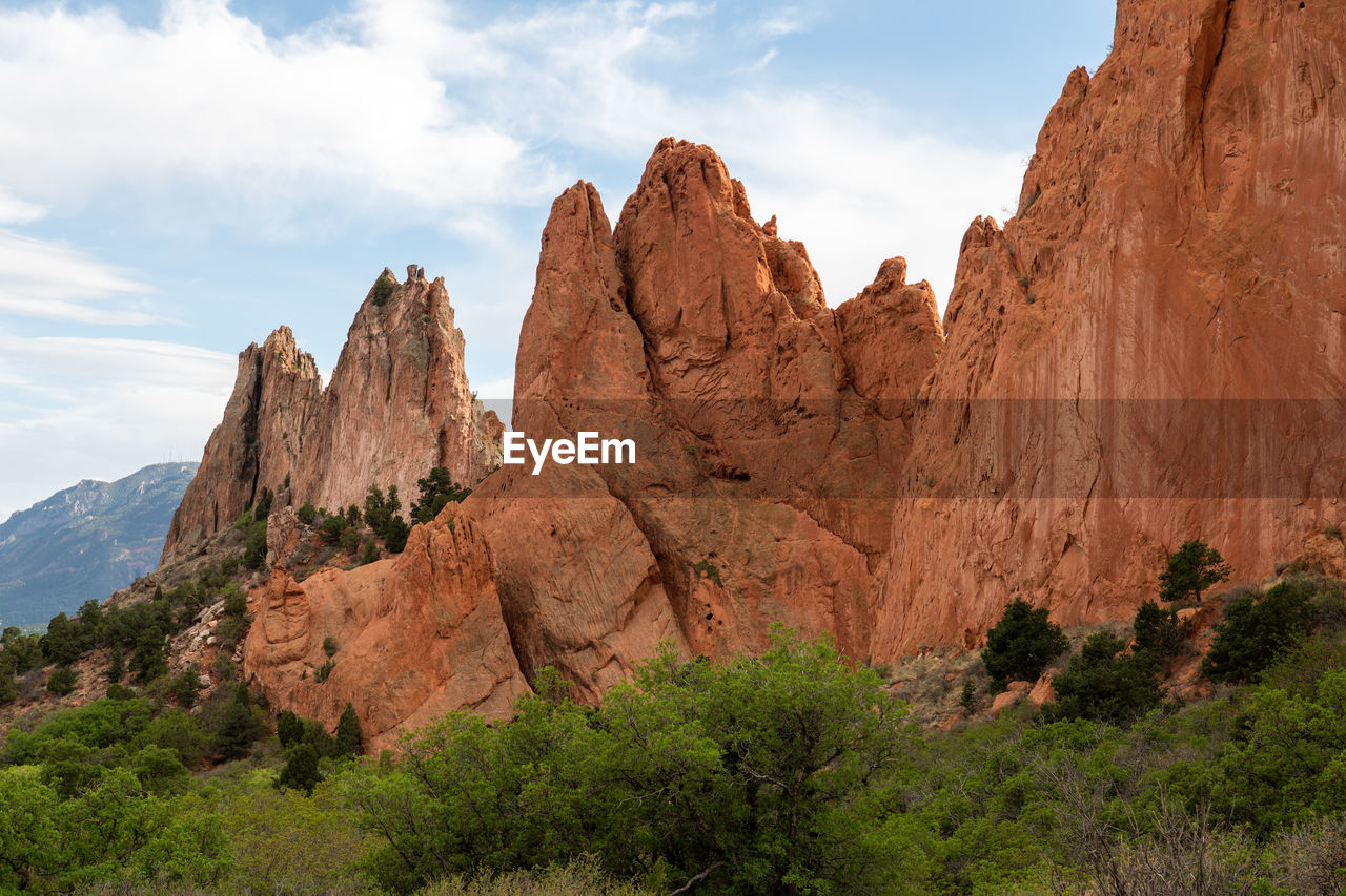 Panoramic view of rocky mountains against sky